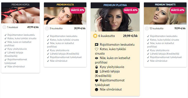 EliteMeetsBeauty tarjoaa erilaisia jäsenyyspaketteja, jotka on suunnattu erityyppisiin käyttäjiin ja tarpeisiin.